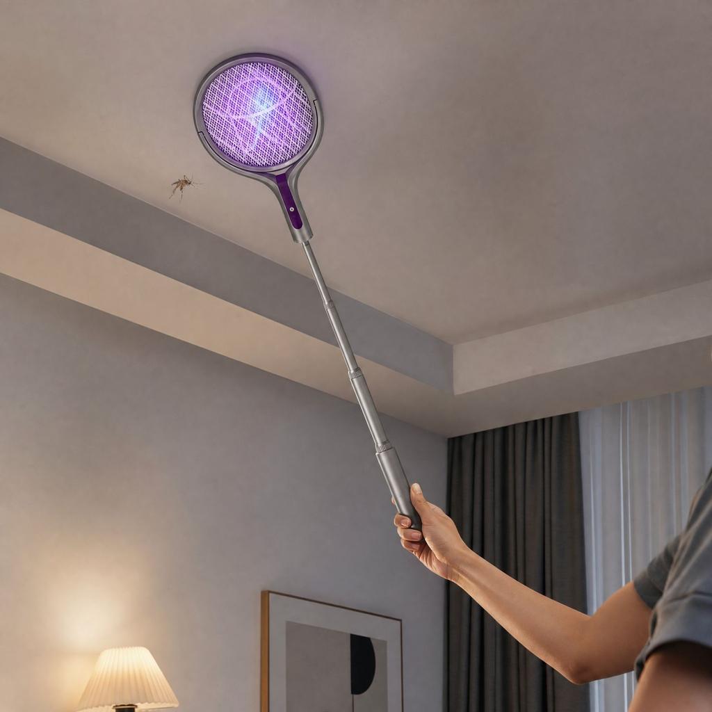 Extendable Swatter with Telescopic Handle for Indoor and Outdoor Use