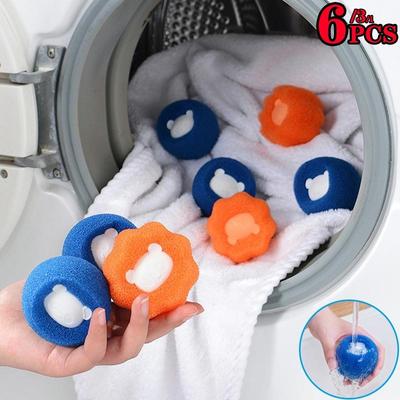 6/3/1Pcs Πλυντήριο ρούχων Magic Laundry Balls Cleaning Hair Removal Catcher Fiber Collector Επαναχρησιμοποιήσιμο Φιλτράρισμα Μπαλών Αποτρίχωσης