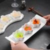 Ceramic Three-Compartment Dipping & Snack Dish
