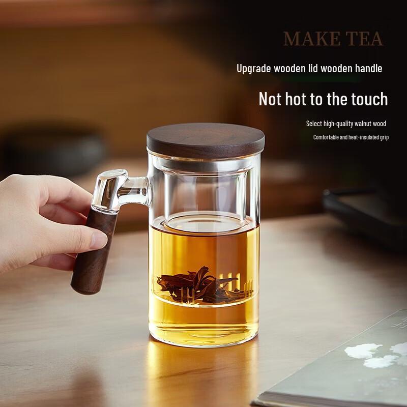 YIHUTEA Heat-Resistant Glass Tea Infuser Cup