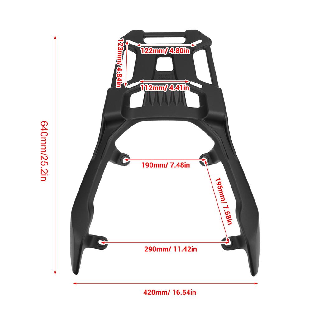 Motorrad Gepäckträger Hinten Aluminiumlegierung Motorrad Heckträger Ladeunterstützung Regal für ADV160 2025 bis 2025