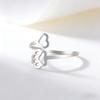 Stainless Steel Cat Claw Open Ring Cute Animal Footprints Adjustable Love Ring Women's Jewelry Birthday Gift Wholesale