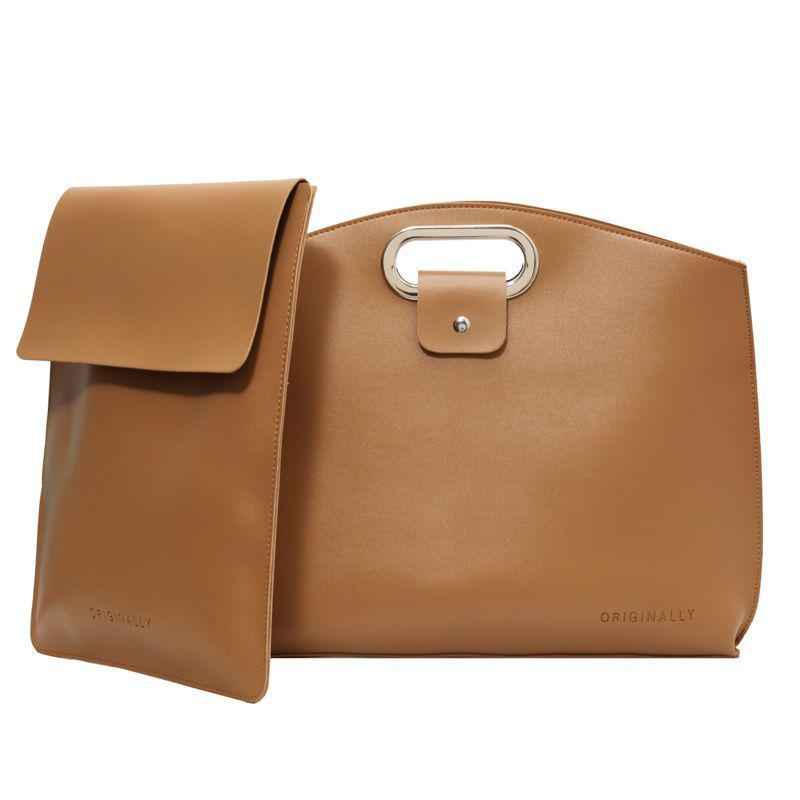 

2025 Women s Commuting Handbag: Large Capacity Light Luxury Briefcase for Office Workers Large Handbag + Tablet Sleeve