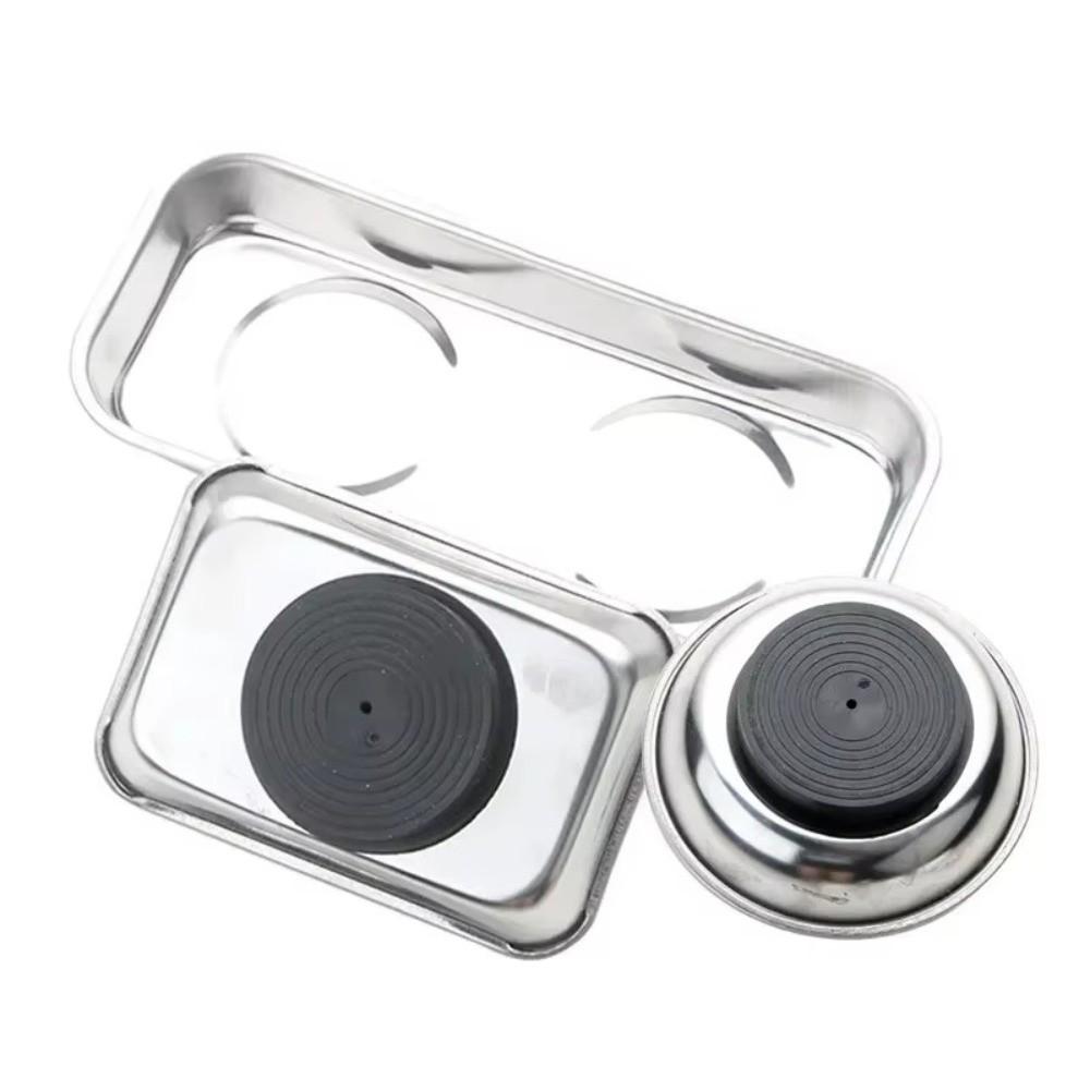 Soft Rubber Base Magnetic Parts Tray Stainless Steel Screw Tray Hardware Accessories