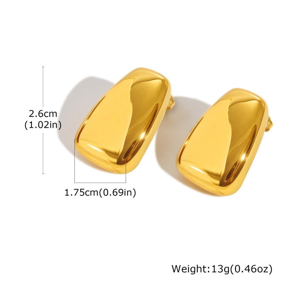 Boucle d'oreille clou géométrique trapèze carré en acier inoxydable pour femme Vnox Fashion, Accessoires d'oreille, Bijoux étanches pour fête, Deux couleurs