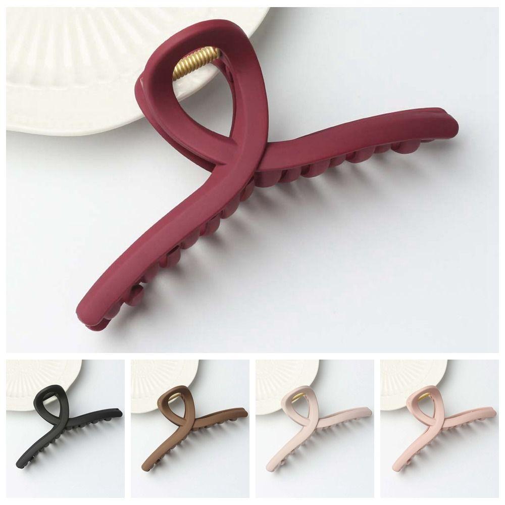 Korean Style Silicone Shark Clip Safe Straight Line Shaped Hair Claw Solid Color Shark Clip  Party