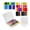 Sewing Thread Bobbin Set, Upper Thread & Lower Thread, 36 Colors, Approximately 365m, Polyester, No. 60, Compatible with Home Sewing Machines, Hand