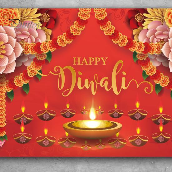 Happy Diwali Backdrop Banner Vibrant Color Create Atmosphere Festive Photo Decoration Banner for Diwali Parties Celebrations