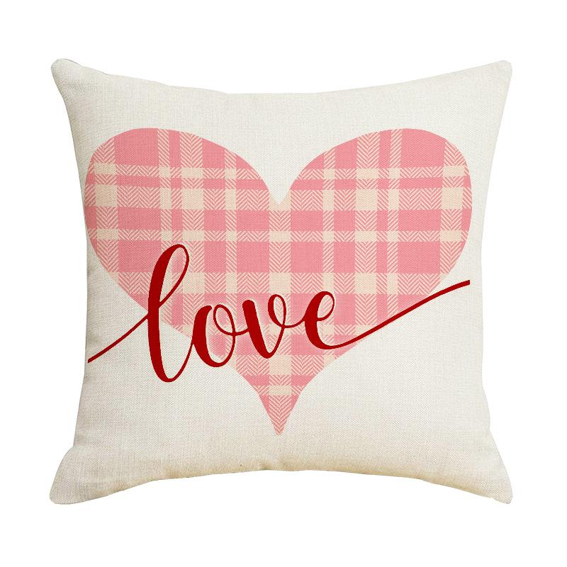 Valentine's Day Pillowcase Spring Farmhouse Decoration Red Pink Truck Love My Heart Home Sofa Decoration Decoration