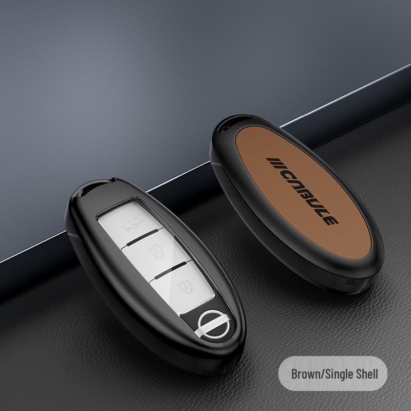

Nissan Car Key Case for Teana, Qijun, Sylphy, Qashqai, Lannia - Alloy Key Shell with Buckle for Men