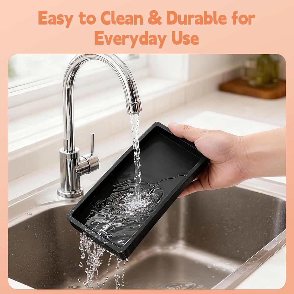 Oil Tray Kitchen Counter, Kitchen Tray for Oil Bottle, Made of Soft Silicone, Protect Bottles from Cracks and Scratches, Smooth, Easy to Clean, Keeps