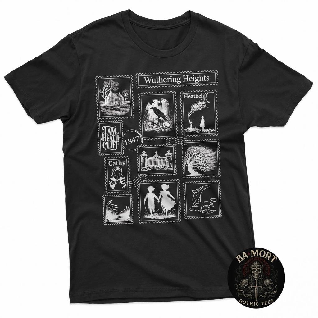 Wuthering Heights Gothic Book Lover Stamps T-Shirt