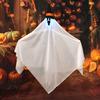 Halloween Hanging Light-up Ghosts Outdoor Flying White Cloth Ghost with Witch Hat for Front Yard Patio Lawn Garden Porch Indoor Outdoor Decoration