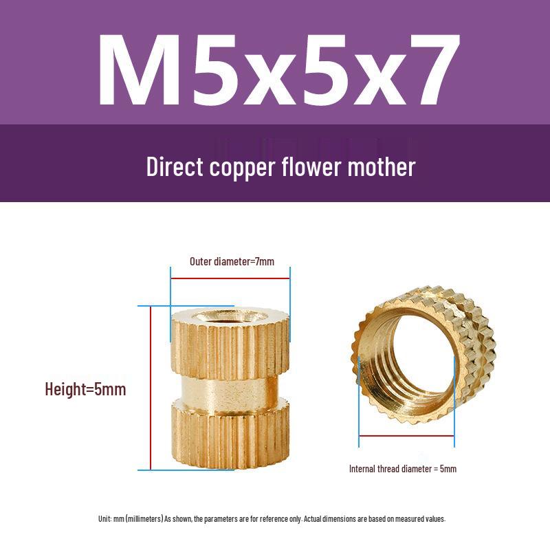M1-M10 Knurled Brass Heat Insert Nut for Injection Molding