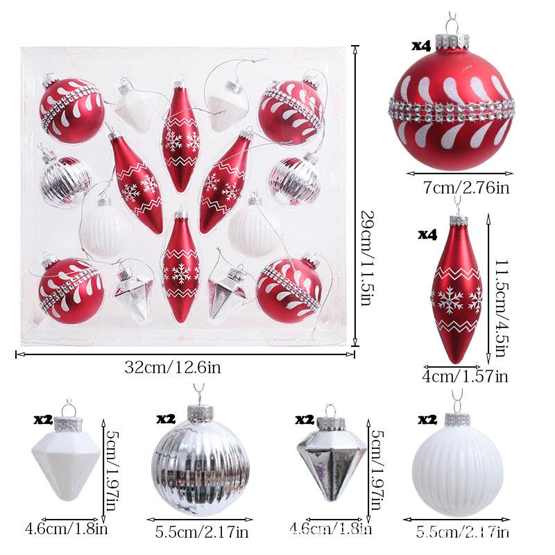 19-Piece Hand-Painted Glass Christmas Ornament Set