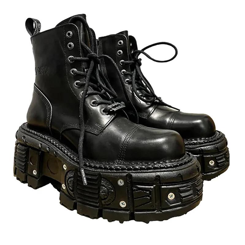 

Испанские универсальные женские ботинки нишевый дизайн шнуровка рыцарские ботинки женские темный панк металл маффин платформа короткие ботинки женские 40