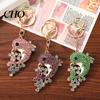 Wear-resistant Keychain Rhinestone Dolphin Sparkling Sea Animal Car Key Ring Holder Backpack Purse Handbag Charm Christmas Birthday Gifts for