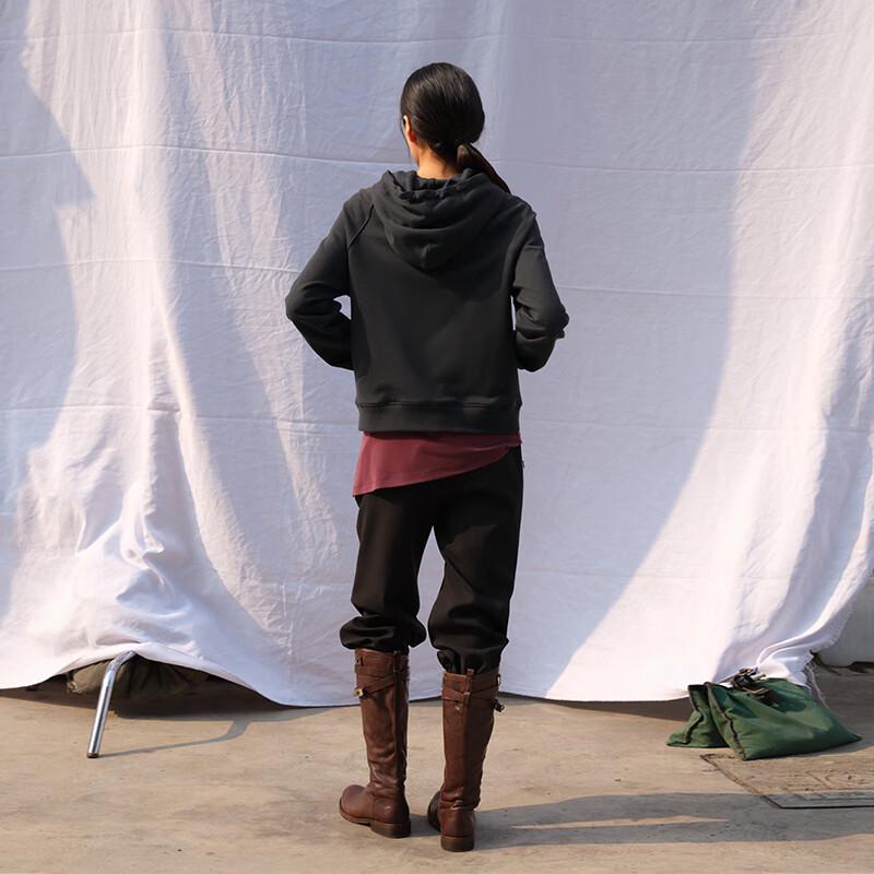 GREEN BELT Women's Puppy Embroidery Hooded Sweatshirt