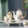 English Complete Set Of Coffee Set Creative Household Flower Tea Afternoon Tea Ceramic Tea Set Coffee Cup Saucer