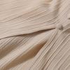 Elegant A-Line Chiffon Dress for Women Knee Length High Waist V-Neck Long Sleeve Solid Color Autumn Winter Fashion