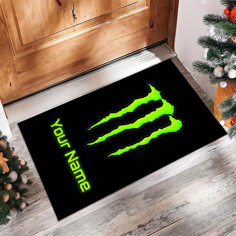 Kober Monster Energy Crystal Velvet, Personalizovaná protiskluzová podložka s vlastním textem pro domácí dekoraci, Dárek