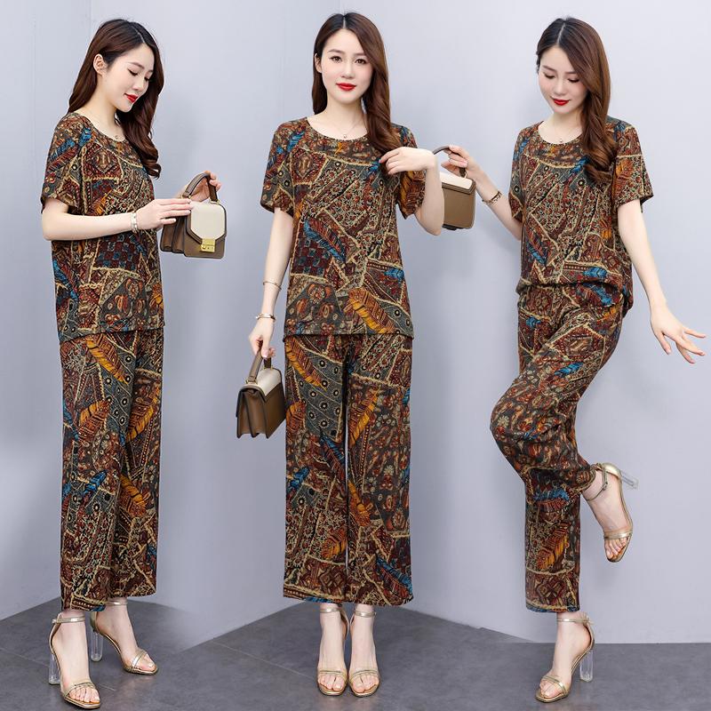 Summer Two Piece Sets for Women Tops and Wide Leg Pants Sets Casual Women Blouses