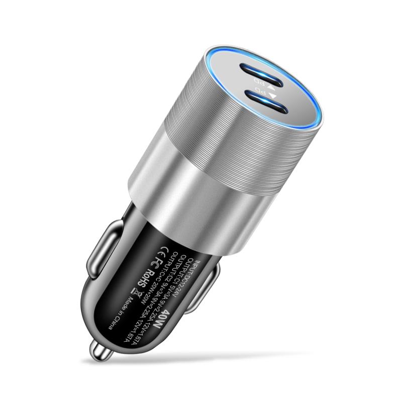 PD 40W USB Car Charger Quick Charge 3.0 Type C Fast Charging Car Adapters for IPhone Xiaomi Samsung Mobile Phone Charger In Car