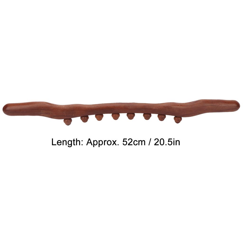 Guasha Wood Stick Tool 8 Beads Lymphatic Drainage Fatigue Relief Handheld Point Treatment Scraping Massage Rod
