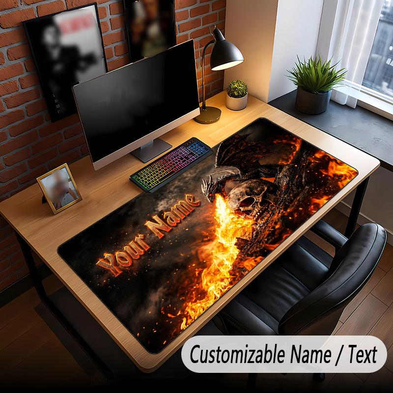Dragon Theme Custom Mouse Pad Personalized With Name Text Customized Desk Mat For Office Home Decor