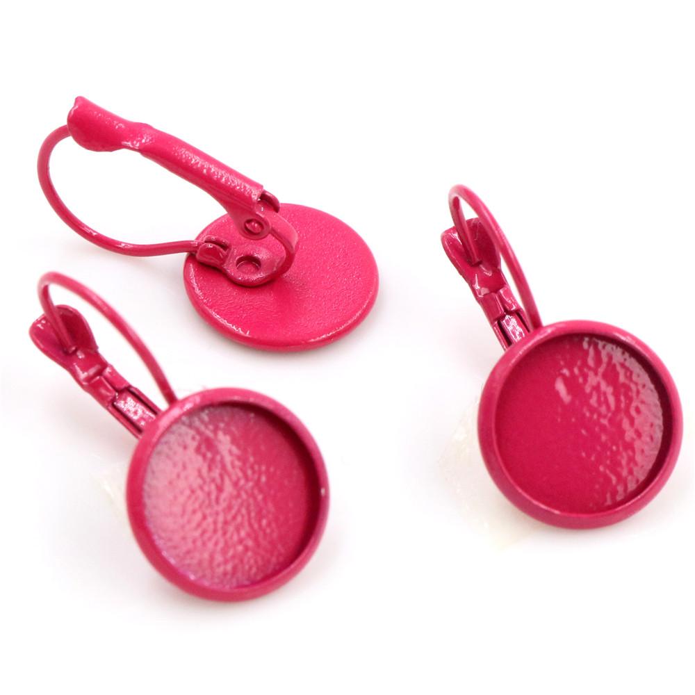 8-20mm 10pcs Classic 10 Colors Series French Lever Back Earrings Blank/Base,fit 8-20mm glass cabochons,buttons;earring bezels