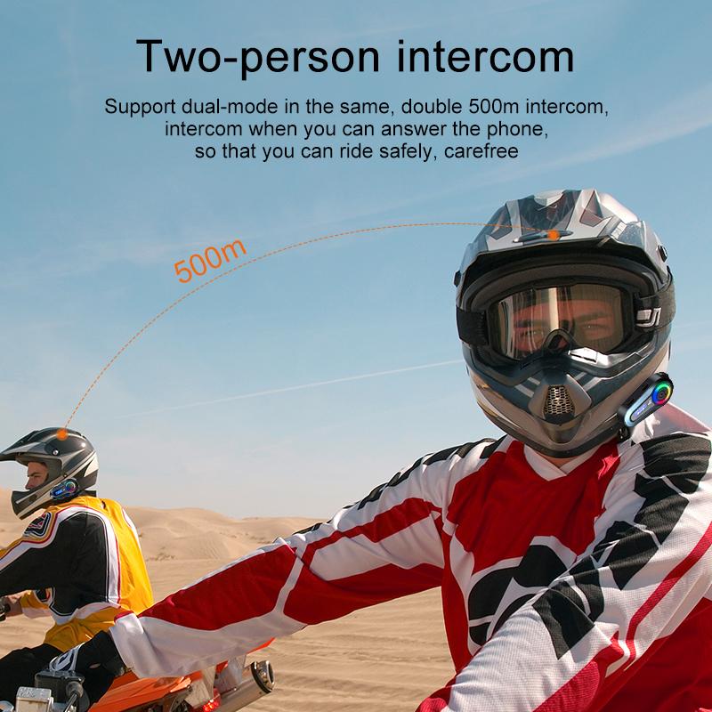 Q08 Max Motorcycle Helmet Bluetooth Intercom Summer LCD HD Digital Display Music Sharing Intercom Distance 500 Meters Waterproof