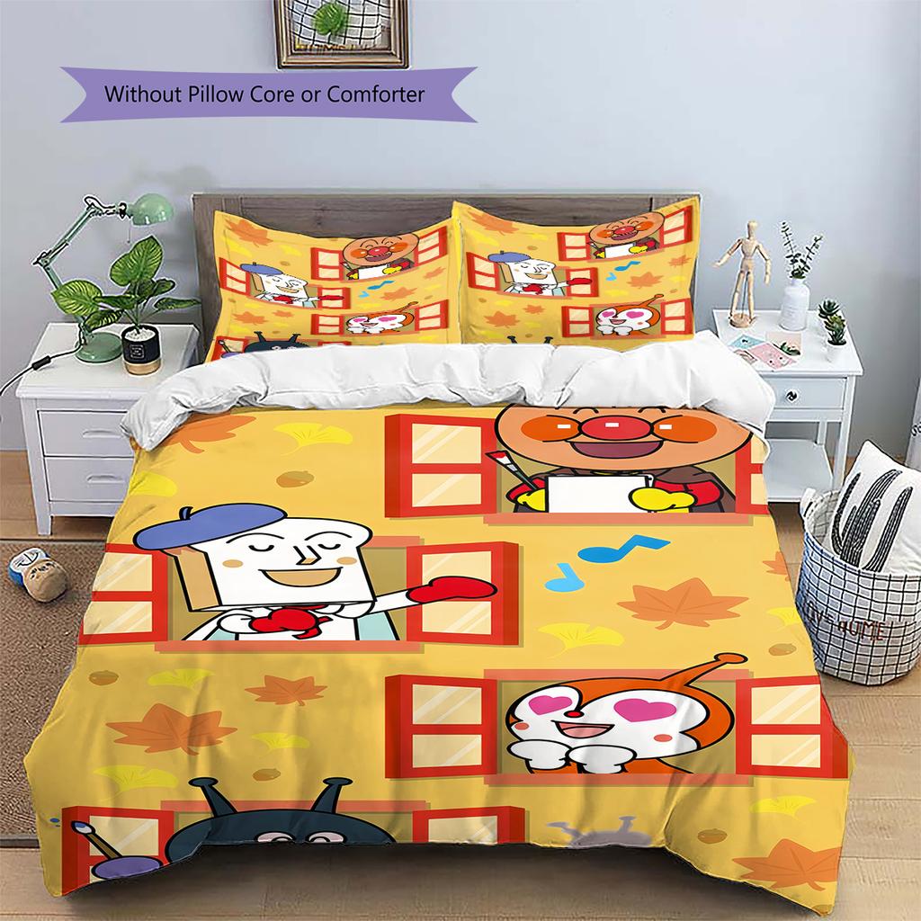 Σετ Κλινοσκεπασμάτων Anpanman Kawaii Κάλυμμα Παπλώματος Μαξιλαροθήκη Χωρίς Γέμισμα, Μαλακή Διακόσμηση Υπνοδωματίου Σπιτιού, Τέλειο Δώρο για Θαυμαστές.chl
