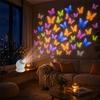Butterfly Pattern Projector Lamp 360° Rotating Colorful LED Light for Romantic Dinner Table Ambient Decor