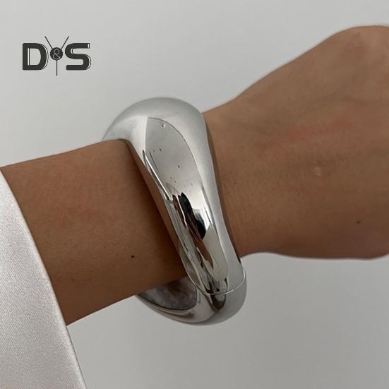 Gold Silver Bangle Bracelets Hiphop Wide Cuff Bangle Bracelet Irregular Wave Armband Jewelry for Women And Men