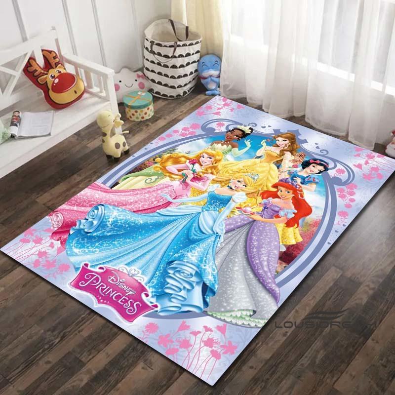 Tappeto con Disegno di Principessa Cartone Animato - Decorazione per Stanza, con disegni di Ariel e La Sirenetta, lavabile in lavatrice e morbido, perfetto per