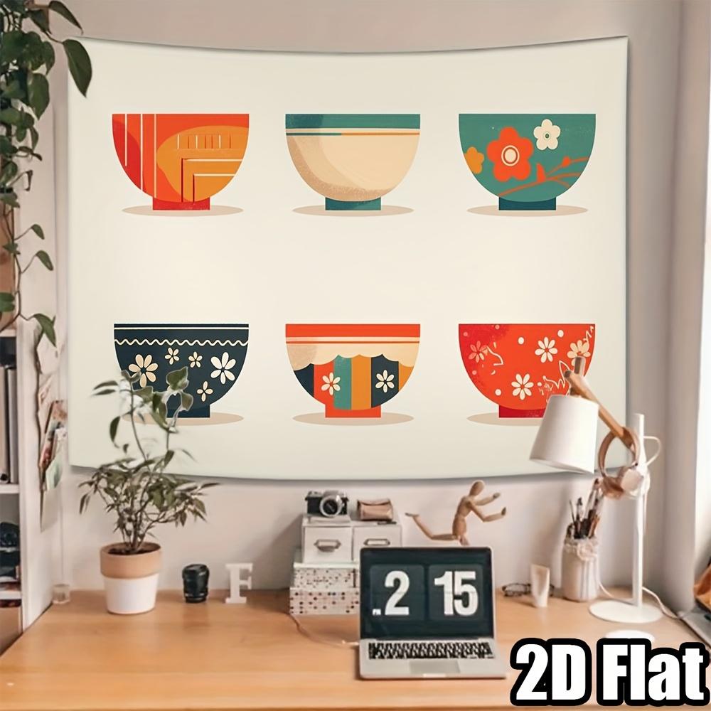 Minimalist Bowl-Shaped Design Digital Printing Polyester Wall Tapestry Suitable For Use Living Rooms Bedrooms Offices Bars Party