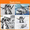 Armed Transformable Robot Helicopter Assembling Building Blocks Children Toy