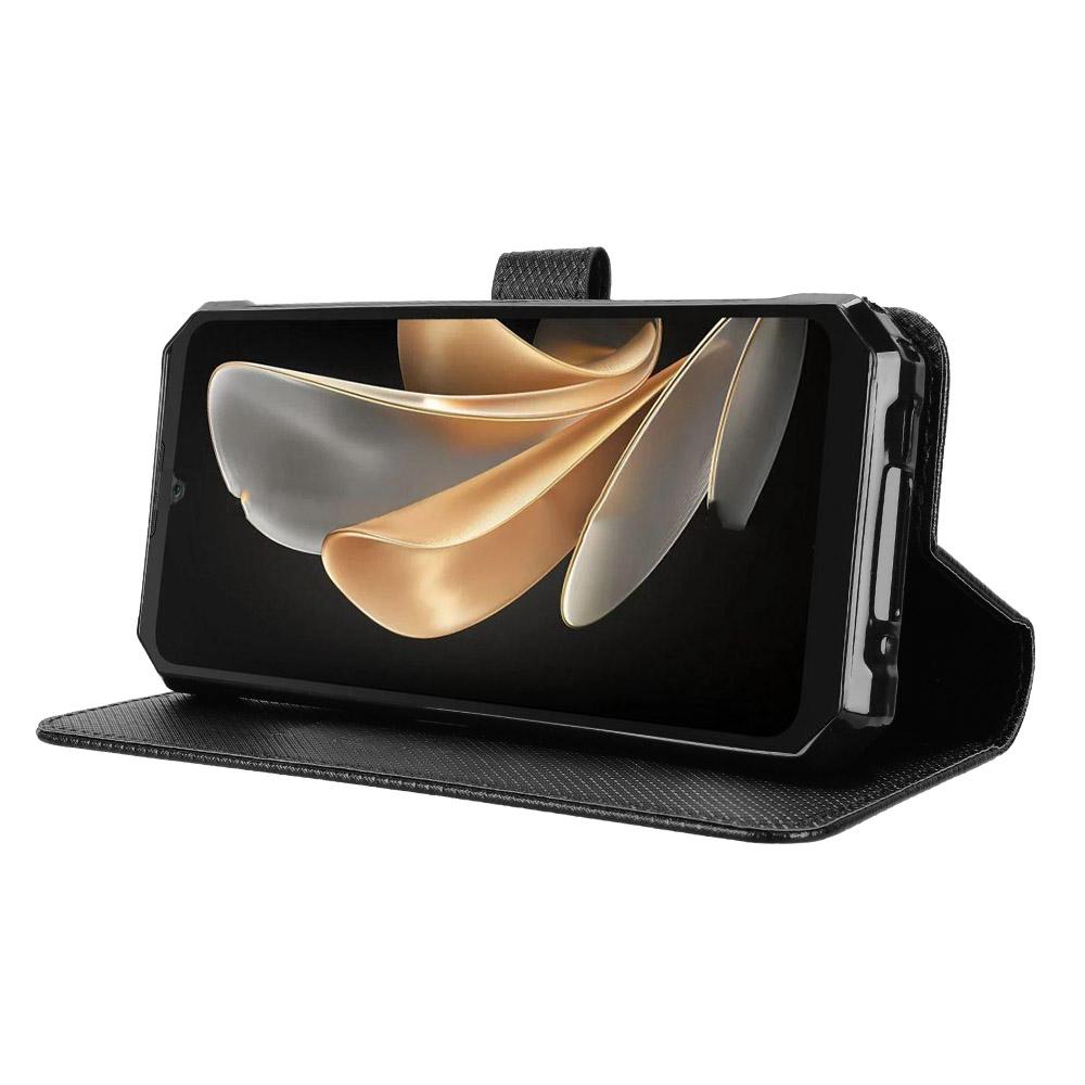 Dla FOSSiBOT F109 5G Skórzane etui portfelowe ze smyczą Tekstura diamentowa Pokrowiec na telefon