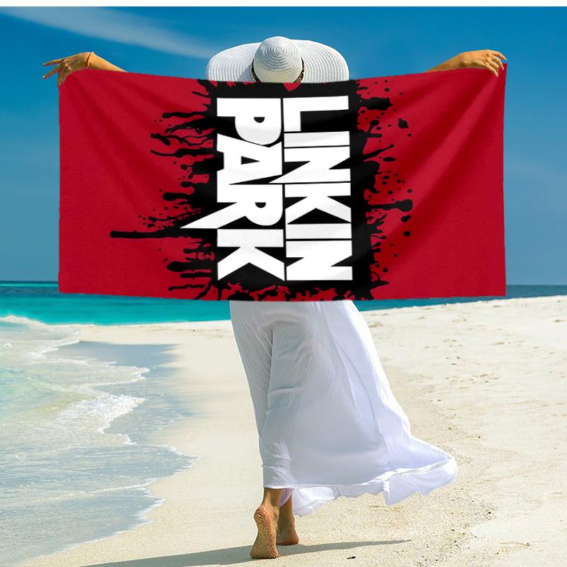 1pc Linkin Park3 Beach Towel, Comfortable and Thick, and Swimming/Bath/Picnic/Camping Towel, Suitable for Seaside Beaches
