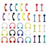 6Pcs UV Rook Multicolor Nose Rings Hoop Earrings Eyebrow Ring Lip Labret Studs Acrylic Flexible Cartilage Ear Piercing Jewelry