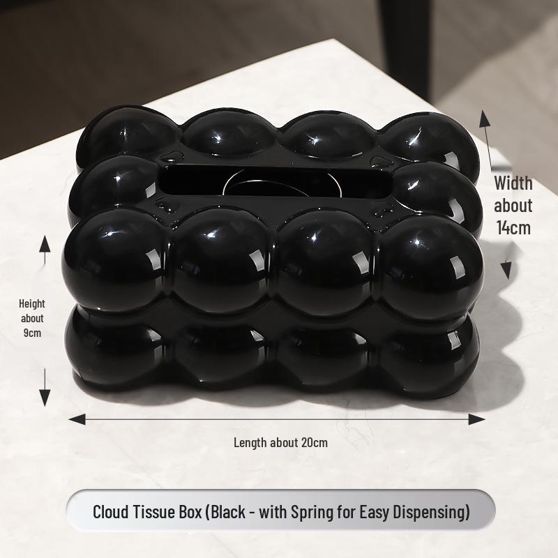 Automatic Lift Tissue Box - Cloud Cream Style for Living Room чёрный