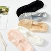 5 Pairs of Women's Summer Lace Jacquard Silicone Non-Slip Non-Marking Deep Cut Short Low Top Boat Socks