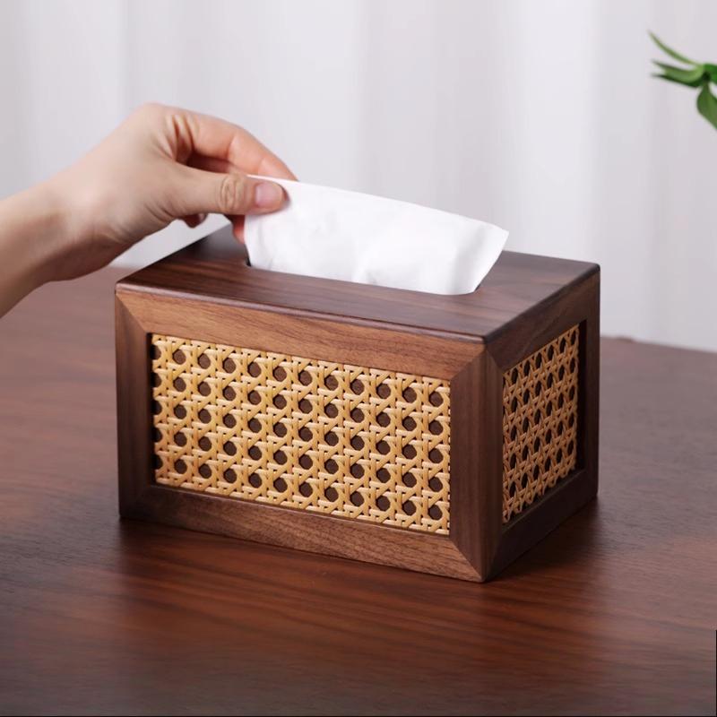 

Shell Solid Wood Tissue Box Living Room Desktop Tissue Boxes Dining Room Napkin Storage Case Retro Home Decoration Ornaments