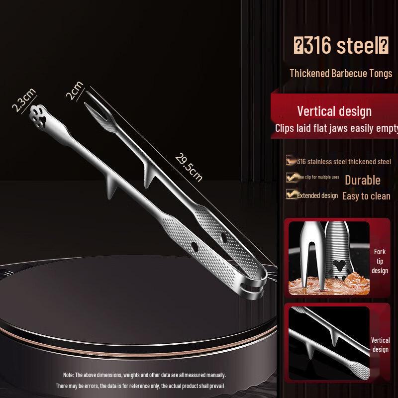 Zuozhixun 316 Stainless Steel Cat Claw BBQ Tongs