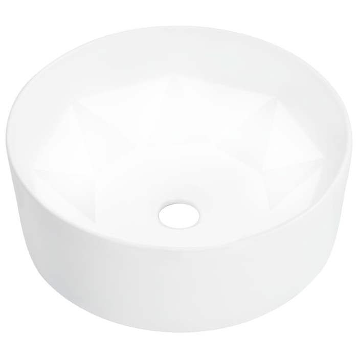Lavabo - VIDAXL - 36x14 cm - Céramique - Blanc - Design de diamant