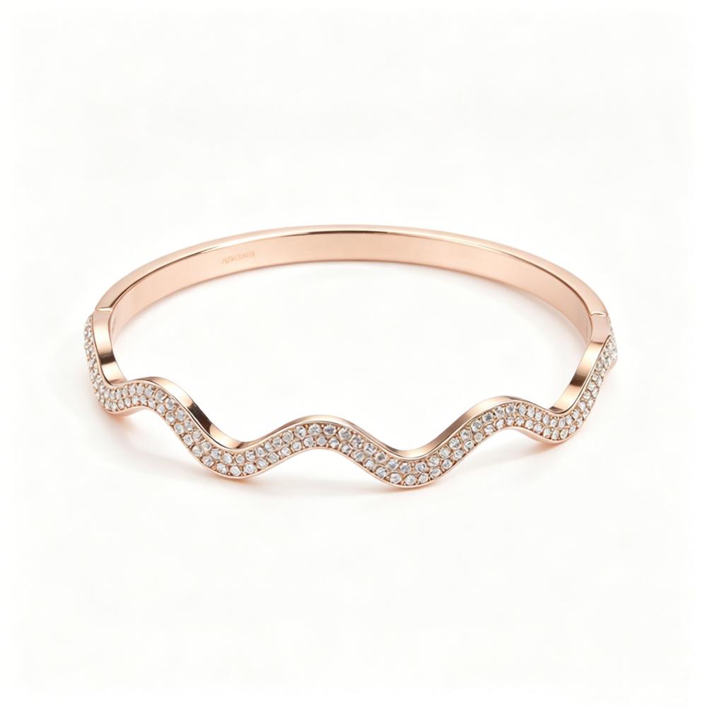 Alloy Bracelets Woman Bangle Zircon for Woman Golden Love Crystal Wedding Feminina Luxury Jewellery Gifts
