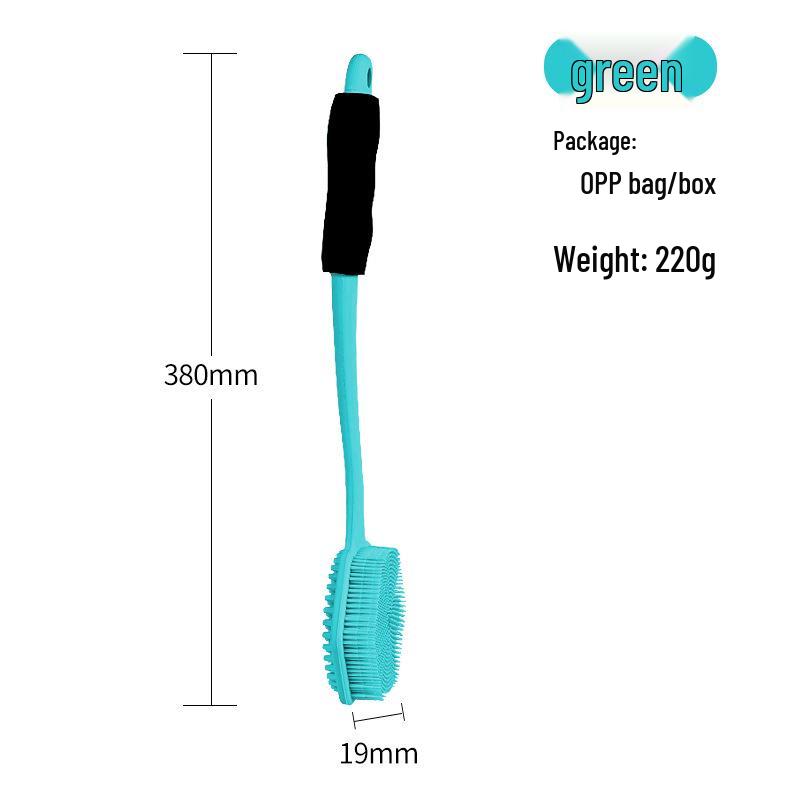 Silicone Long-Handled Soft Bristle Bath Brush for Easy Back Scrubbing