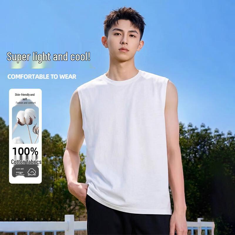 Jeanswest Men's Pure Cotton Sleeveless Gradient Print Tank Top