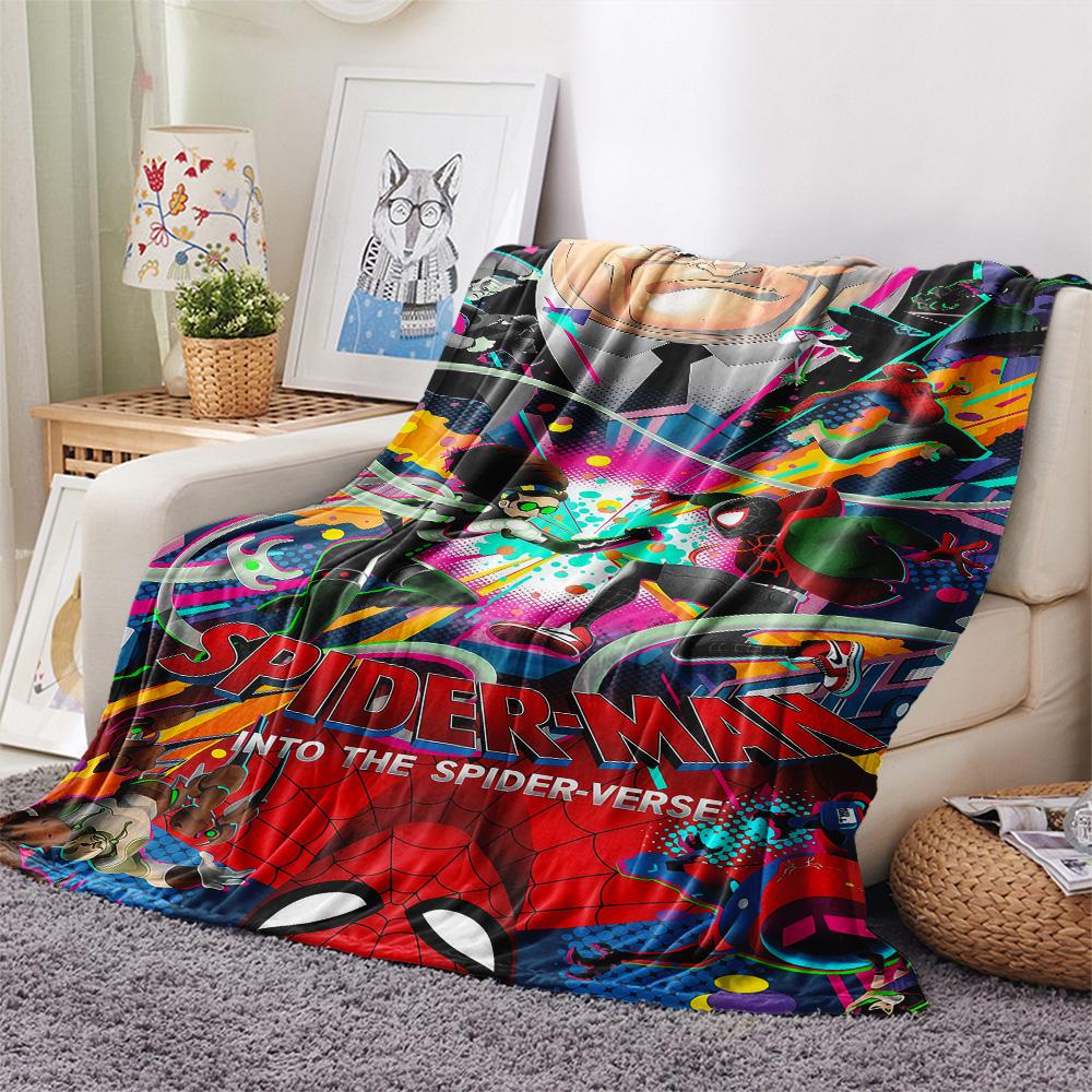 1PC Spider-Man Print Flannel Blanket, High quality Comfortable for All Seasons, Home Decor, Warmth and Comfort, Perfect for Christmas Gifts