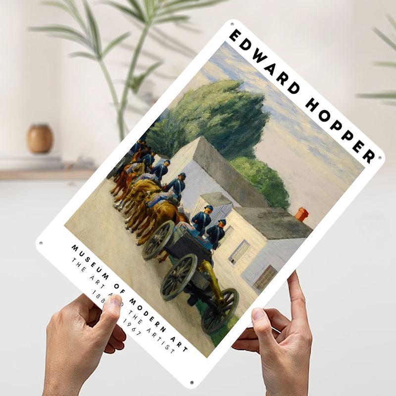 

Edward Hopper Painting Metal Poster Customized Wall Art Retro Vintage Tinplate Signs for Modern Home Decoration Luxury Wand Deko 20x30cm（7.8x11.8inch）